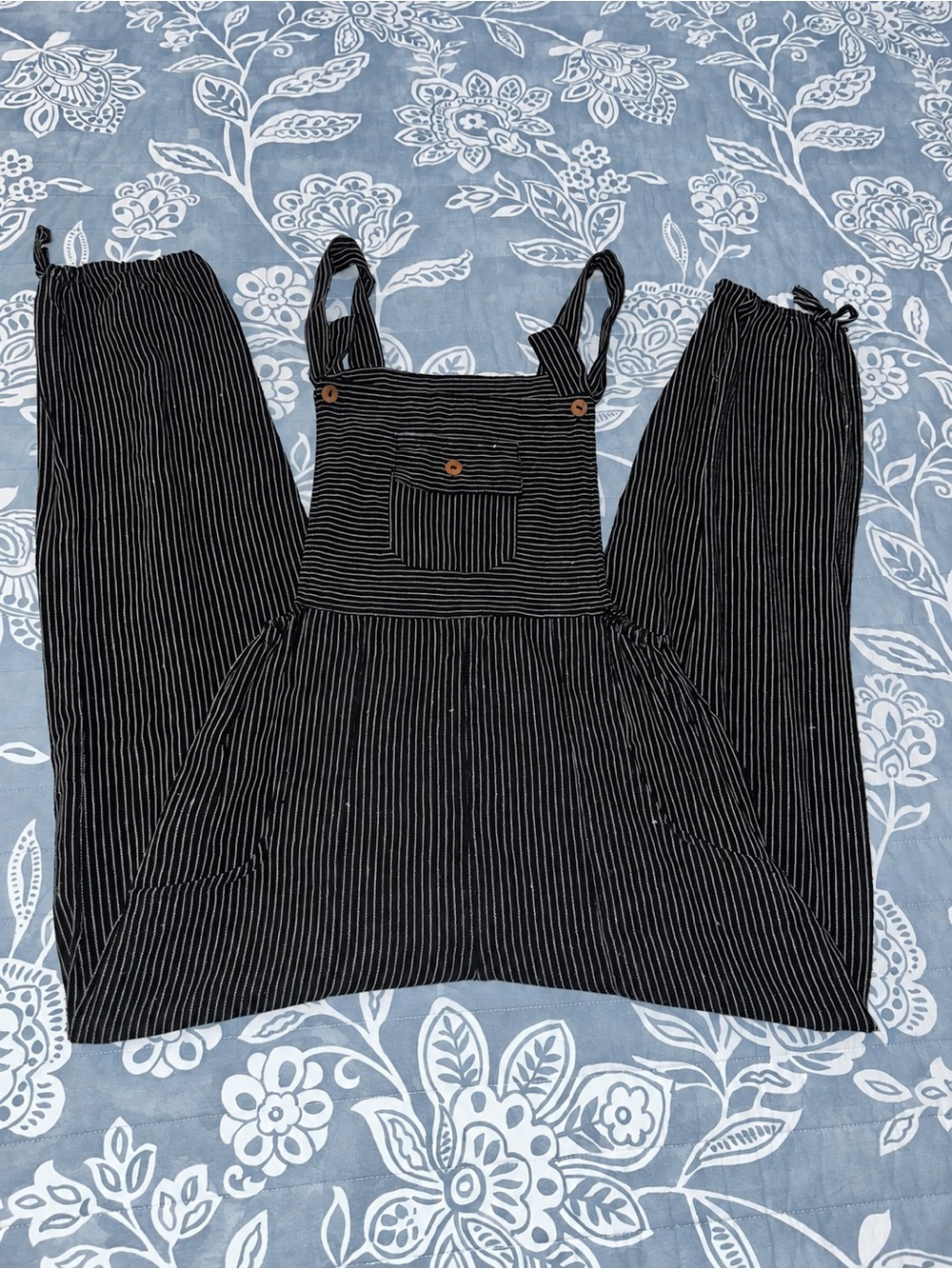 Striped Black Overalls Jumpsuit